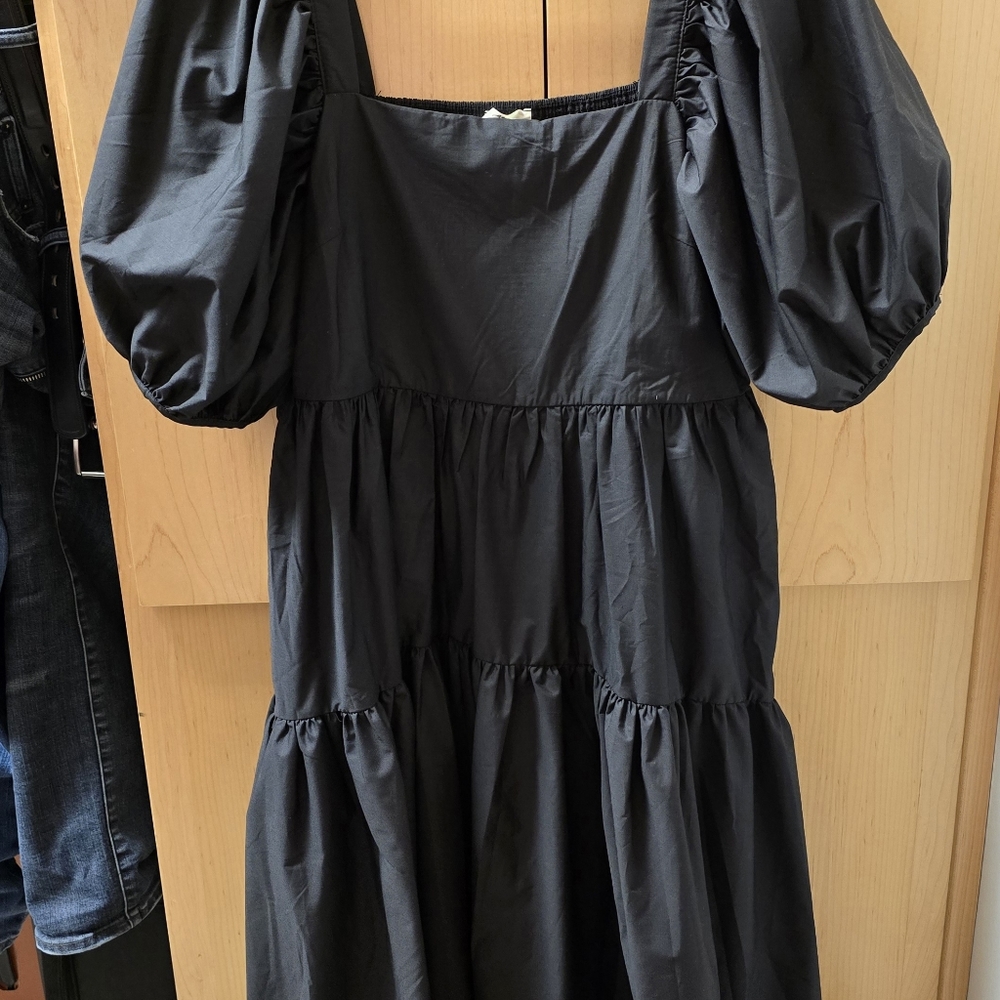 Black summer cotton dress